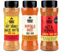 Chicken Lovers BBQ Bundle | The Smokey Carter | Seasonings ideal for chicken. Us for BBQ, Air Fryers, Grilling & Roasting | Buffalo Dust, Hot Honey Garlic Butter and Salt & Pepper Chinese Rub