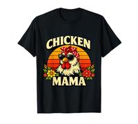 Chicken Mama Rustic Vintage Hen Bandana Farm Floral Design T-Shirt
