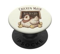 Chicken Math Funny Chalkboard Equation Hen Backyard Farmer PopSockets Adhesive PopGrip