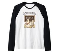 Chicken Math Funny Chalkboard Equation Hen Backyard Farmer Raglan Baseball Tee