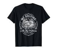 Chicken Me Solving My Problems Sleep Nap Funny Value Graphic T-Shirt, Men, Black, L