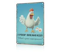 Chicken Metal Tin Decorations For Kitchen Chicken Funny Sign I Poop Breakfast Whats Your Superpower For Farm Bar Garden 8x12 Inch