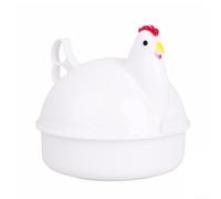 Chicken Microwave Egg Steamer for 4 Eggs - Fast Boiler & Poacher Maker - Heat Resistant Kitchen Gadget for Breakfast Dumplings Buns