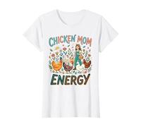 Chicken Mom Energy Cute Backyard Chickens Urban Homesteading T-Shirt
