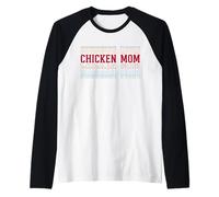 Chicken Mom Funny Layered Text Pet Owner Mama Raglan Baseball Tee