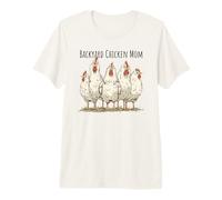 Chicken Mom Illustration Calm Farmyard Humor Style Premium T-Shirt