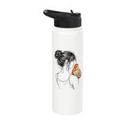 Chicken Mom Patchwork Hen Cute Chicken Lady Design Stainless Steel Insulated Water Bottle