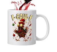 Chicken Motif Coffee Mug, 350 ml Ceramic Rooster Drinking Cup, Men's Water Cup and Drinking Cup - For Men, Women, Friends, Family, Colleagues, Drinks, Wine, Juice, Beer, Milk, Home