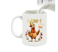 Chicken Mug, Ceramic Breakfast Coffee Cup, Funny Novelty Tea Mug, Morning Routine Weekend Leisure, Gift for Home, Workplace, Party Relaxing Moments, Kitchen Drinkware, 3.74x3.15x3.15 Inches