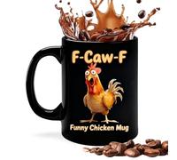 Chicken Mug - Coffee Ceramic Cup with Handle - Animal-Themed Drinking Mugs - for Beer Milk Study Dining Room Teachers Students Hotel Collectors Birthday Holiday Gathering