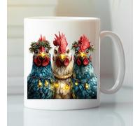 Chicken Mug - Funny Novelty Coffee Mug Gift/Present for Xmas - Tea/Coffee Ceramic Cup 11oz (White)