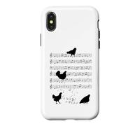 Chicken music Chickens Music Note Clef Musician Case for iPhone X/XS