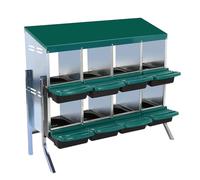 Chicken Nest Box - 8 Compartments Wall Mounted Stable & Corrosion-Resistant - Galvanised Steel - Ventilated & Durable Design for Indoor/Outdoor Use - Easy Installation & Egg Collection, Green