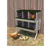 Chicken Nest Box With 6 Compartment & Metal Legs, Rustproof & Waterproof Chicken Nesting Boxes,Wall-Mountable Roll Away Egg Laying Box for Hen Chickens Duck, Ventilated & Perch