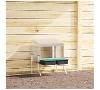 Chicken Nesting Box 2 Compartment Silver 57x50x63/68cm Galvanised AdjustableLegs