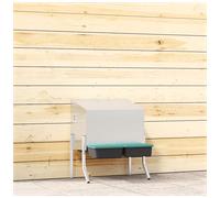 Chicken Nesting Box 2-Compartment Silver Galvanised Steel 57x50x63/68cm Legs Inc