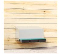 Chicken Nesting Box 3 Compartment Wall-Mount Silver 79.5x50x46cm Galvanised Coop