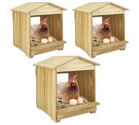 Chicken Nesting Box 3 Compartments - Wall Mount Wooden Egg Laying Nest Box for Chicken Coop, Easy to Assemble & Versatile Use for Hens, Ducks, Chickens