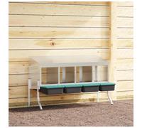 Chicken Nesting Box 4 Compartment Galvanised Steel DarkGreen 110x50x63/68cm Legs