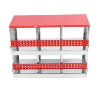Chicken Nesting Box 6 Compartment Double Layer Automatic Egg Collection Galvanized Steel Chicken Laying Box for Barn Coop Use Hot Dipped Galvanized Steel 84x62x43cm