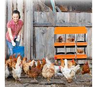 Chicken Nesting Box, 6-Compartment Heavy Duty Metal Hen Laying Box with Resting Platform & Breathable Holes, Wall Mounted/Floor for Easy Cleaning & Egg Protection, Ideal for Hens & Coops- Orange