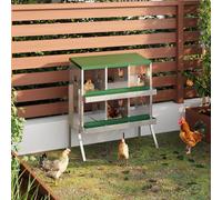 Chicken Nesting Box, 6 Compartment Metal Laying Boxes with Roll Out Egg Collection and Vented Holes, Galvanized Steel Rustproof Design for Poultry Coops