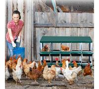 Chicken Nesting Box, 8-Compartment Large Hen Nesting Box with Stand, Inclined Waterproof AntiUV Roof, Bottom Holes & Resting Platform, Galvanized Steel Chicken Coop for Easy Cleaning & Egg Collection