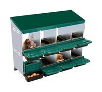 Chicken Nesting Box, 8 Compartments Nesting Boxes for Chickens,Roll Away Nesting Box for Laying Egg with Lid Cover to Protect Eggs, 2 Install Methods,Green