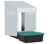 vidaXL Chicken Nesting Box - Wall Mounted Galvanized Steel with Roll-Out Lid for Effortless Egg Collection - Outdoor Poultry Coop Accessory