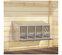 vidaXL Chicken Nesting Box with 4 Compartments Galvanized Silver Metal