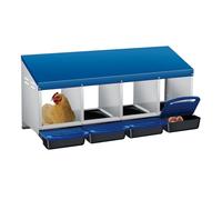 Chicken Nesting Box - Heavy Duty Metal Hen Laying Box with 4 Compartments, Breathable Holes, Resting Platform, Wall Mounted or Floor Rollaway for Easy Cleaning and Egg Collection