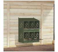 Chicken nesting box Olive green 106.5x64x59.5cm cold-rolled galvanised nests4pc