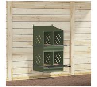 Chicken Nesting Box Olive Green 4-Compartment Metal 106.5x64x59.5cm GalvanizedHD