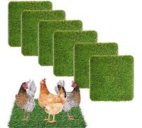 Chicken Nesting Box Pads, 6 Pack Artificial Thicken Grass Chicken Nesting Pads Washable Fake Turf Mats Grass Carpet Nesting Box Pads for Chicken Coop Bedding for Laying Eggs(12"×12")