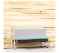 Chicken Nesting Box Silver 110x50x63/68cm Galvanised Steel 4-Compartment EasyKit
