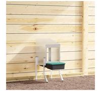 Chicken Nesting Box Silver/Dark Green Black 30.5x50x63-68cm Steel/PP Adjustable