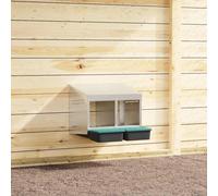 Chicken Nesting Box Wall-Mounted Double Silver/Dark Green 53x50x46cm Steel 2comp