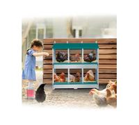 Chicken Nesting Box with Rollout Egg Collection, 6 Compartment Metal Laying Box for Hens and Chickens in Coops