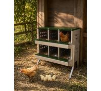 Chicken Nesting Boxes, 6 Compartments Metal Chicken Laying Boxes with Automatic Egg Collection, Legs, Easy to Clean, Galvanized Steel Hen Laying Box with Side Ventilation Holes for Ducks, Hens
