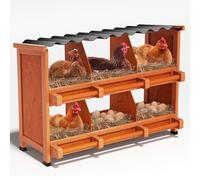 Chicken Nesting Boxes,6 Compartments Wooden Nesting Boxes for Chickens,Laying Nest Boxes for Hens Ducks Poultry Protect Eggs Chicken Coops Easy Egg Collection (6 BOXS)