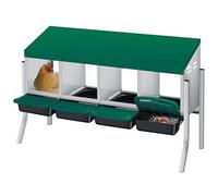 Chicken Nesting Boxes for Laying Eggs, Compartment Metal Roll Away Eggs Laying Boxes with Chicken Perch and Legs, Wall Mount Chicken Brooder Box for Chicken Hens Poultry