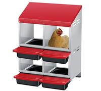 Chicken Nesting Boxes for Laying Eggs, Compartment Metal Roll Away Eggs Laying Boxes with Chicken Perch and Legs, Wall Mount Chicken Brooder Box for Chicken Hens Poultry