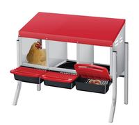 Chicken Nesting Boxes for Laying Eggs, Compartment Metal Roll Away Eggs Laying Boxes with Chicken Perch and Legs, Wall Mount Chicken Brooder Box for Chicken Hens Poultry