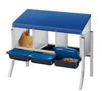 Chicken Nesting Boxes for Laying Eggs, Compartment Metal Roll Away Eggs Laying Boxes with Chicken Perch and Legs, Wall Mount Chicken Brooder Box for Chicken Hens Poultry