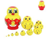 Chicken Nesting Dolls - 10X Wooden Russian Doll Set | 2.95x2.44 Inches Poultries Nesting Dolls Prank Animal Pattern Toys For Children Everyone Enthusiasts And Animal Lovers