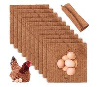 Chicken Nesting Pads, 10 Pack Chicken Nest Pads Natural Coconut Fiber Chicken Nesting Box Liners Chicken Coop Bedding Mats Hen House Bottom Poultry Supplies for Hen Laying Eggs(size:11.81x11.81inch)