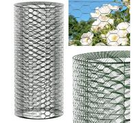 Chicken Netting Wire Mesh Roll - 60cm x 5m PVC Coated Galvanized Hexagonal Garden Fencing for Poultry Coops, Rabbit Runs, Home DIY Crafts & Plant Protection, 25mm Hole, Rust-Proof, Easy to Cut (Green)