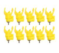 Chicken Nipple Drinker, 10PCS Semicircle Ball Valve Type Poultry Water Fountain, Yellow - Durable ABS Plastic, 360° Smooth Water Outlet, Easy Installation for Poultry