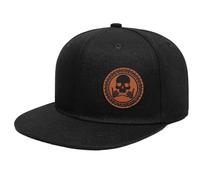 Chicken Noodles Flat Brim Hats for Men - Gothic Style Skull hat Leather Pattern - Hip-Hop Snapback Hat Skeleton Hats for Men, 03.Skeleton-2, One Size
