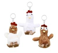 Chicken Novelty Plush Animal, 3 pcs Funny Chicken Stuffed Plush Keychain, Chick Decoration Animal Keychains Stress Relief Toys Squeeze Toy for Adults, ADHD, OCD, Autism